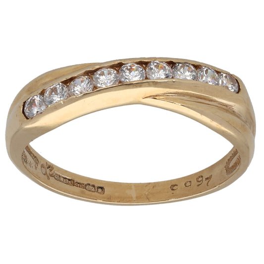 9ct Gold Cubic Zirconia Half Eternity Ring Size L