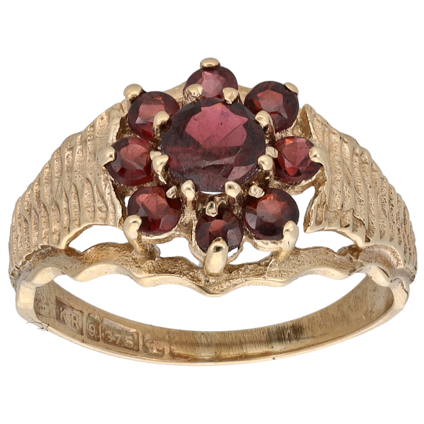 9ct Gold Garnet Dress/Cocktail Ring Size N