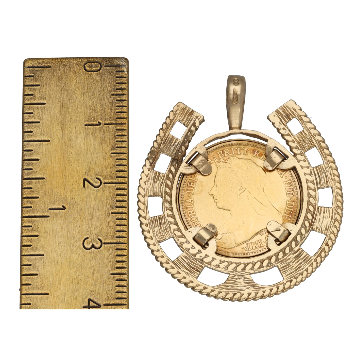 9ct Gold Horseshoe Coin Pendant