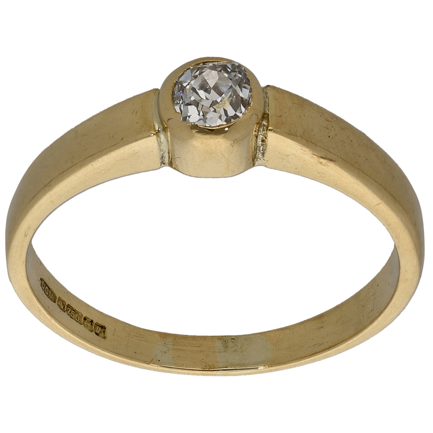 18ct Gold 0.20ct Diamond Solitaire Ring Size P