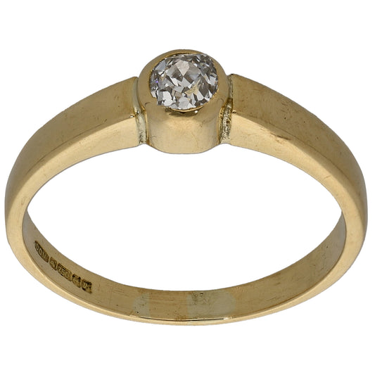 18ct Gold 0.20ct Diamond Solitaire Ring Size P