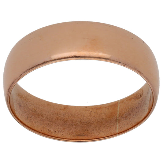 9ct Rose Gold Plain Wedding Ring Size P