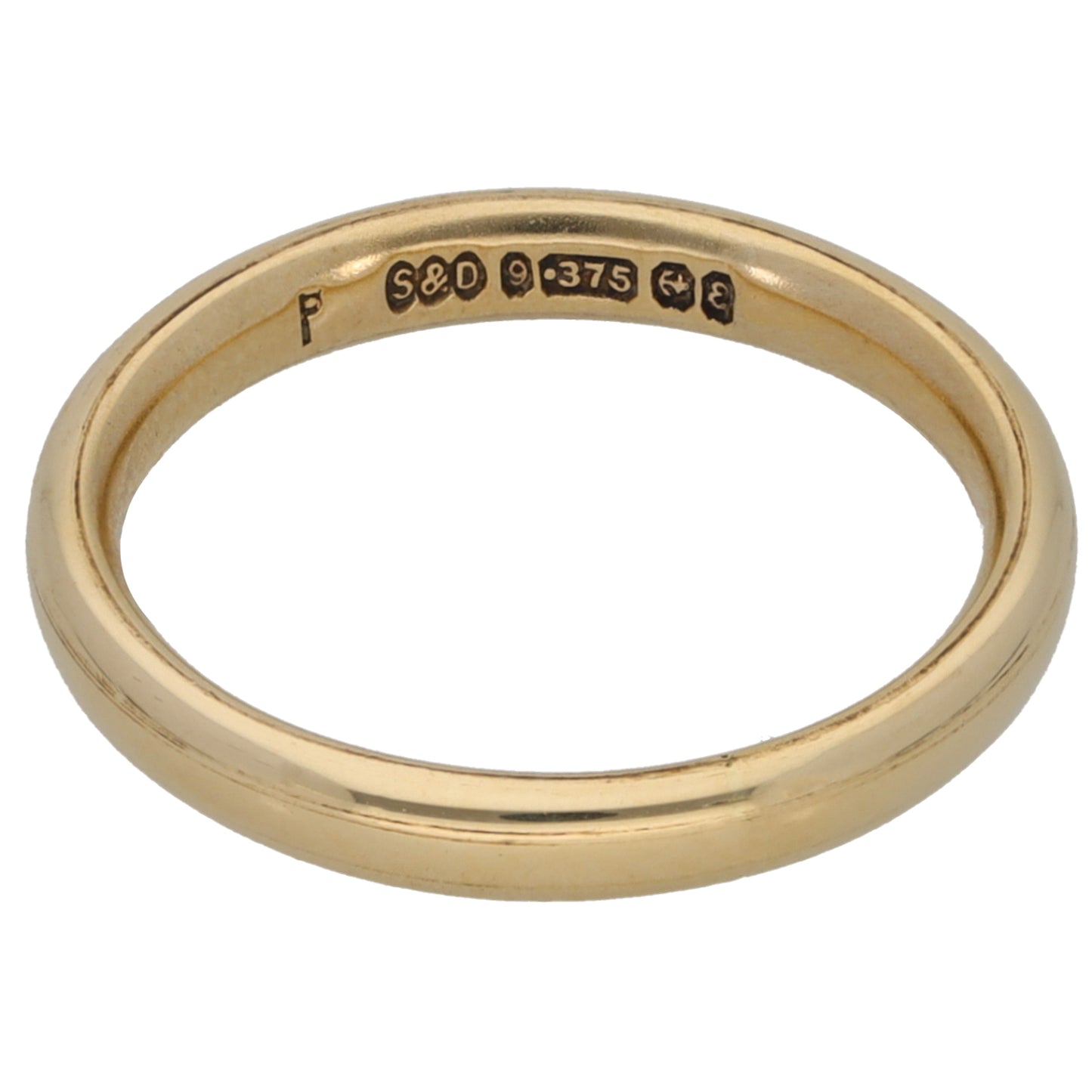 9ct Gold Plain Wedding Ring Size L