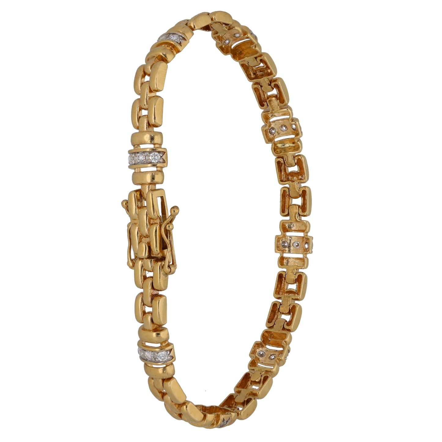 9ct Gold Cubic Zirconia Fancy Stone Set Bracelet