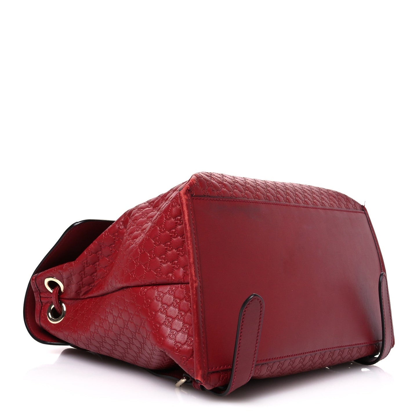 Gucci Microguccissima Drawstring Backpack Leather Bag - Red