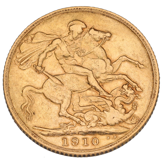 22ct Gold King Edward VII Full Sovereign Coin 1910