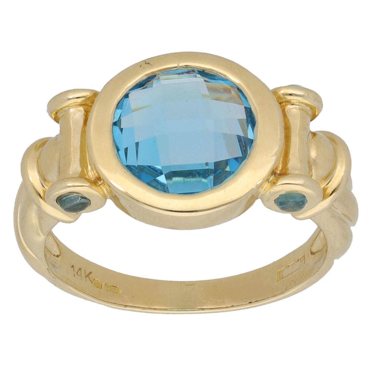 14ct Gold Topaz Dress/Cocktail Ring Size N