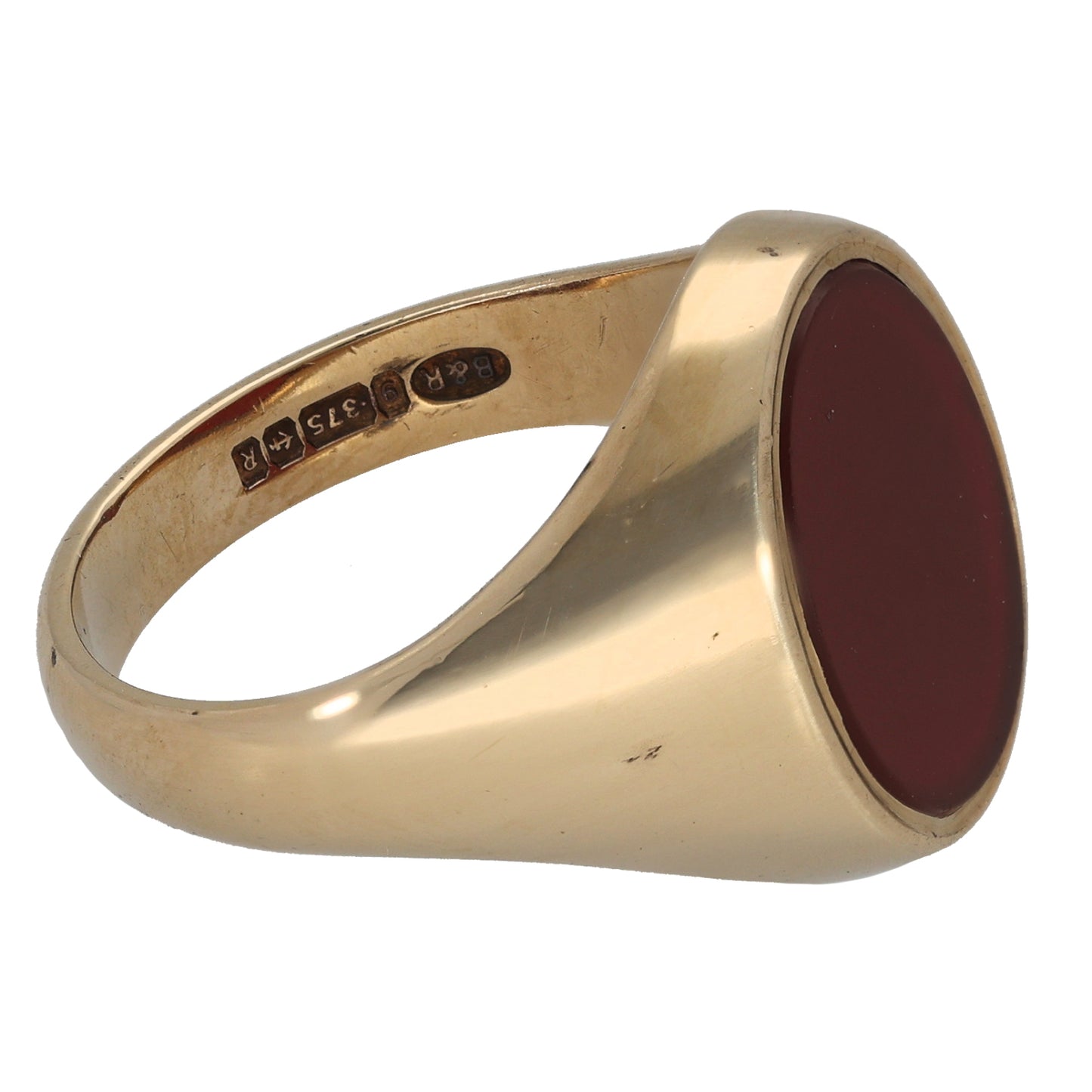 9ct Gold Carnelian Signet Ring Size V