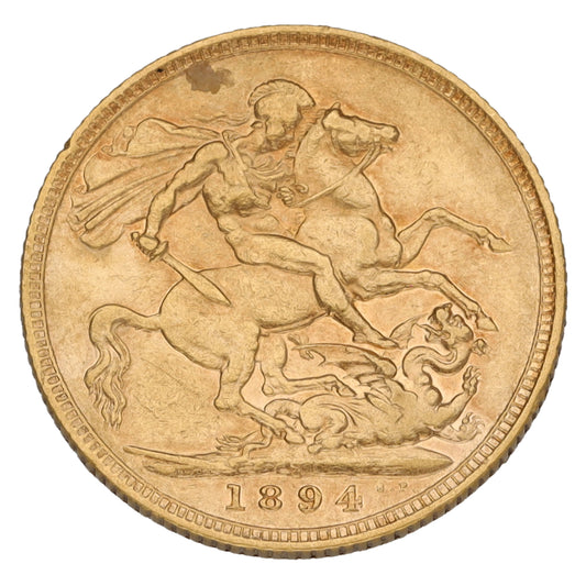 22ct Gold Queen Victoria Full Sovereign Coin 1894