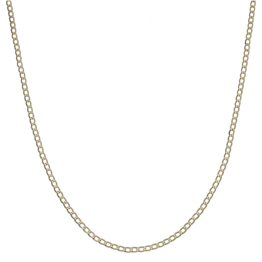 9ct gold curb chain necklace with interlocking links