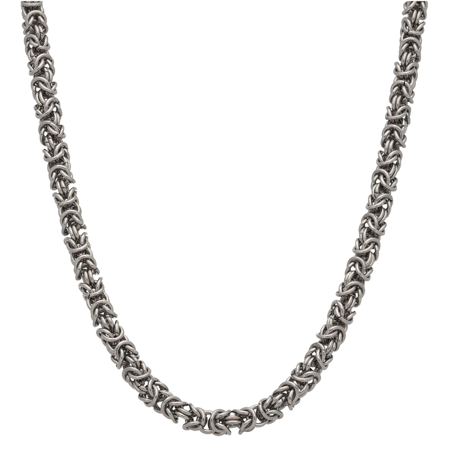 9ct White Gold Byzantine Chain 22"