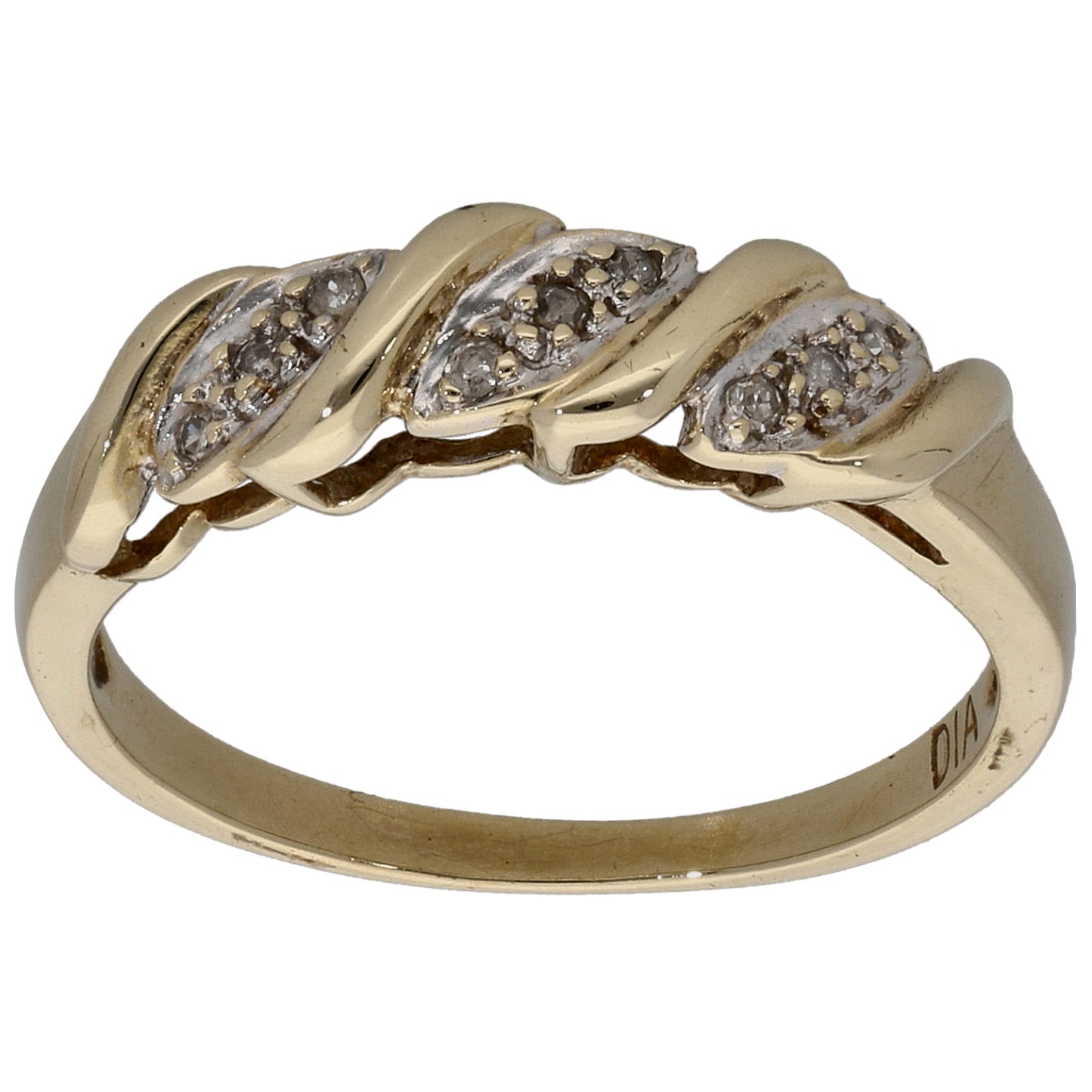 9ct Gold 0.045ct Diamond Dress/Cocktail Ring Size L