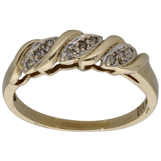 9ct Gold 0.045ct Diamond Dress/Cocktail Ring Size L