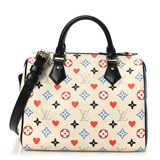 Louis Vuitton Game On Speedy Bandoulière 25 Monogram Coated Canvas Bag - White