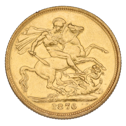 22ct Gold Queen Victoria Full Sovereign Coin 1876