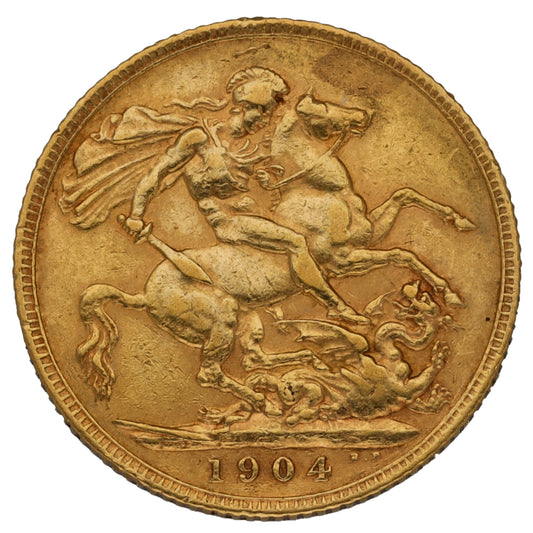 22ct Gold King Edward VII Full Sovereign Coin 1904