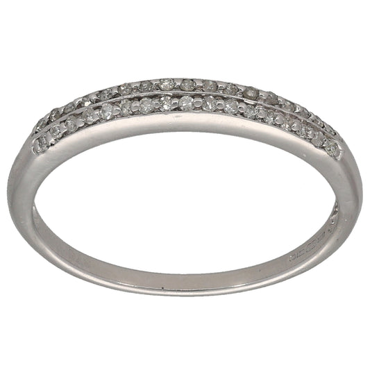 9ct White Gold 0.17ct Diamond Half Eternity Ring Size N