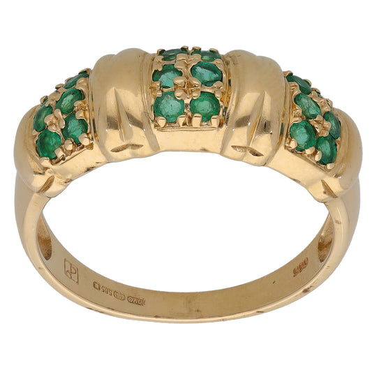 14ct Gold Emerald Dress/Cocktail Ring Size U