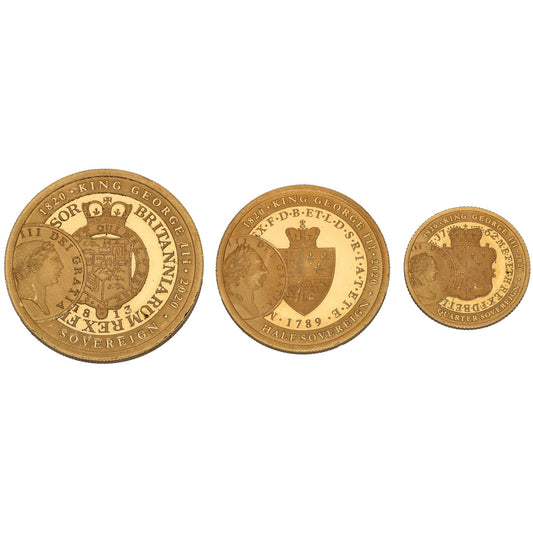 22ct Gold King George III 200th Anniversary Sovereign Coin Set 2020