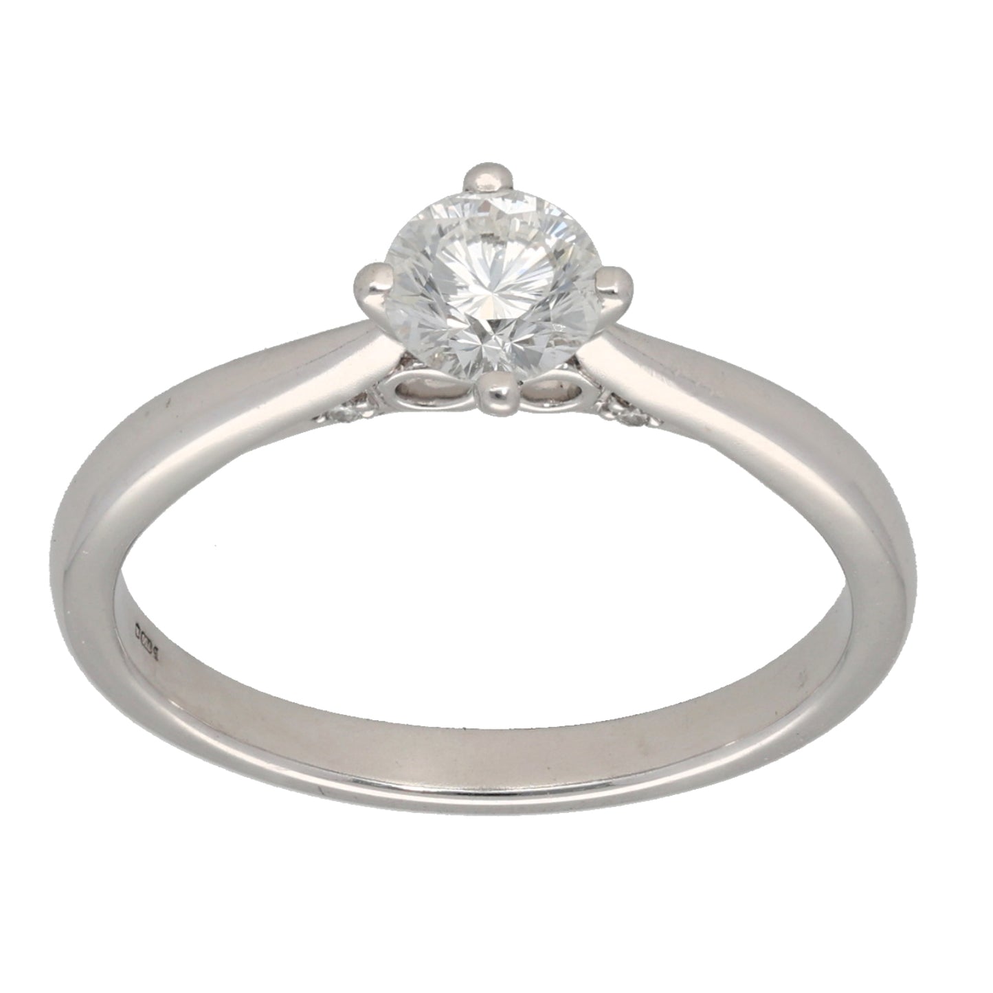 18ct White Gold 0.55ct Diamond Solitaire Ring Size O