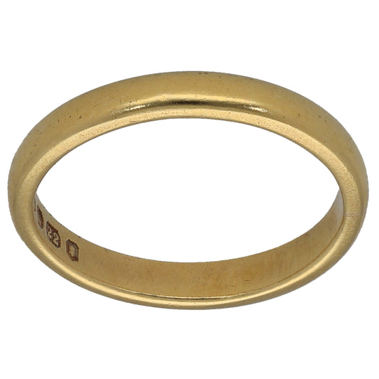 22ct Gold Plain Wedding Ring Size M