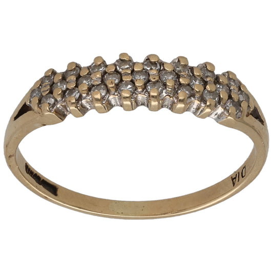 9ct Gold 0.125ct Diamond Half Eternity Ring Size K