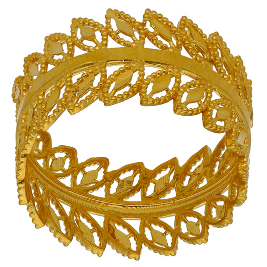 New 22ct Gold Petal Band Ring Size N - P