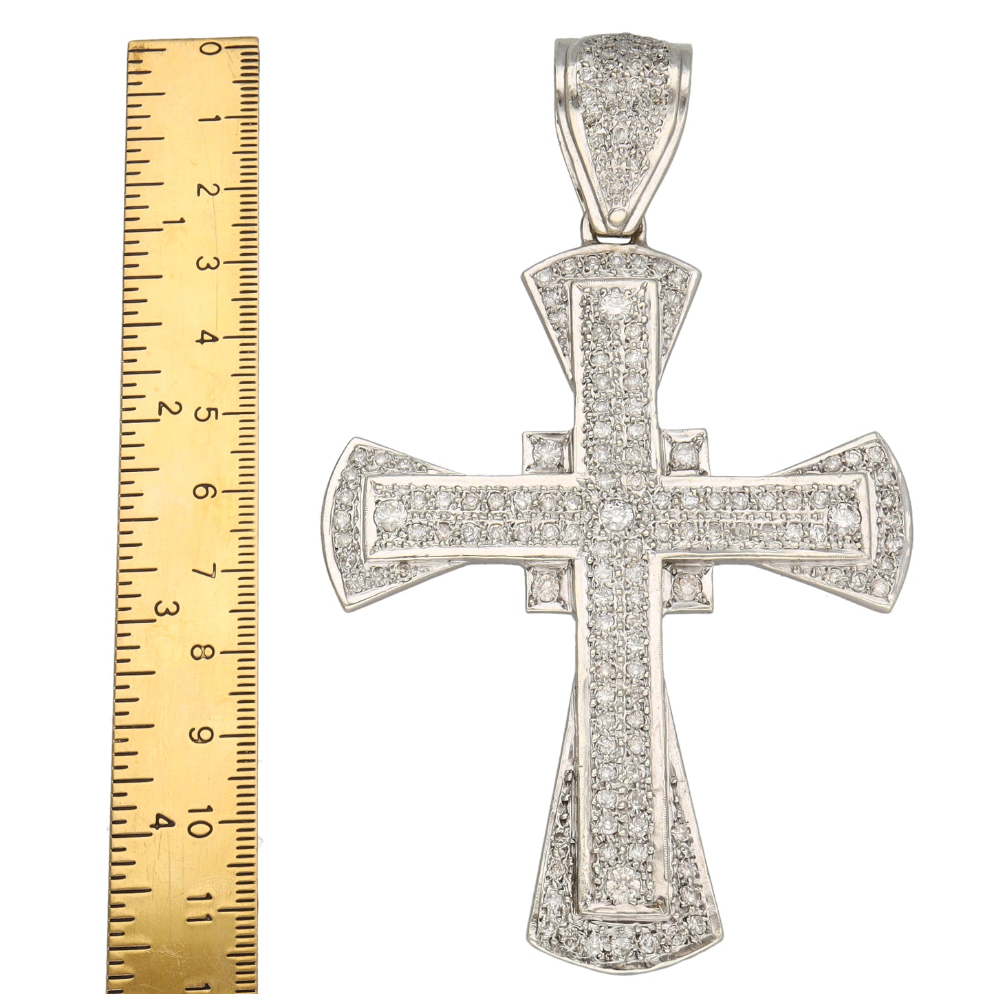9ct White Gold 5.54ct Diamond Cross Pendant