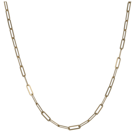 9ct Gold Paperclip Chain 20"