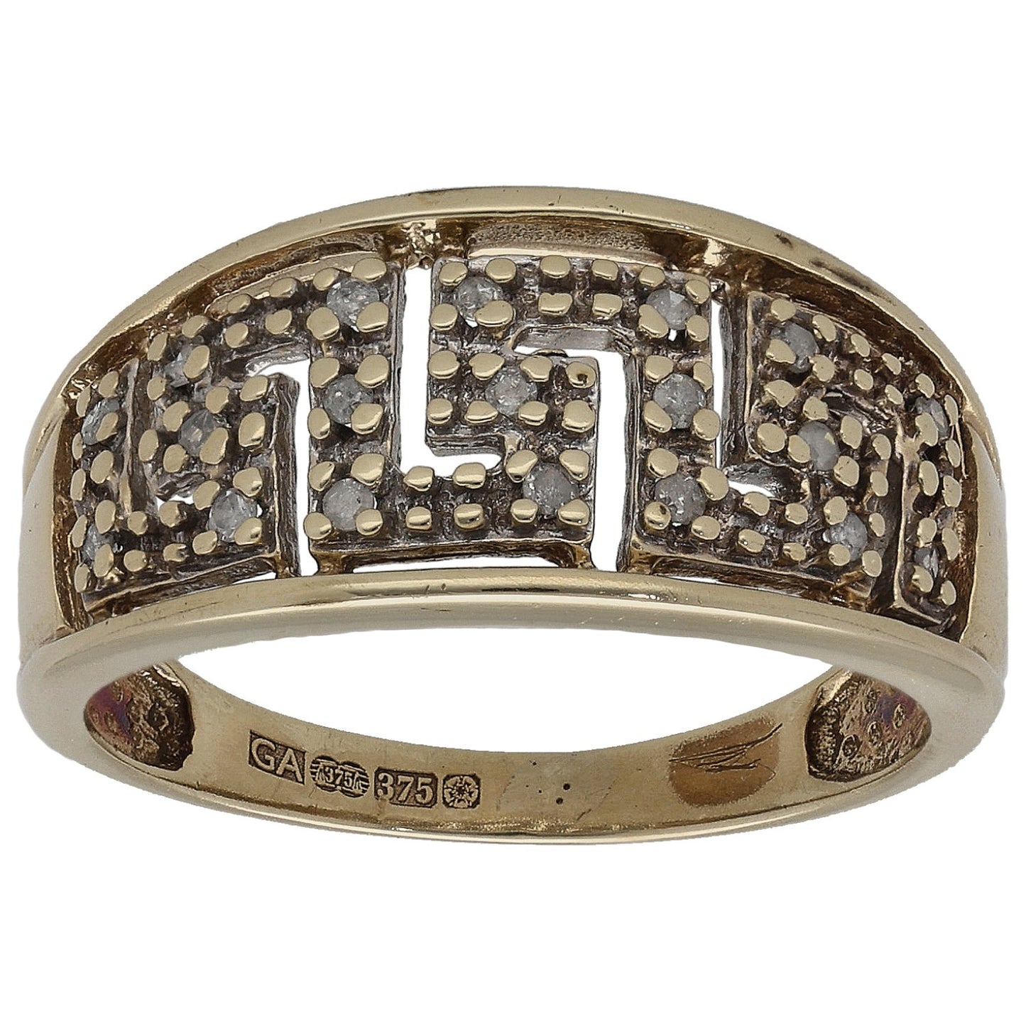 9ct Gold 0.10ct Diamond Dress/Cocktail Ring Size M