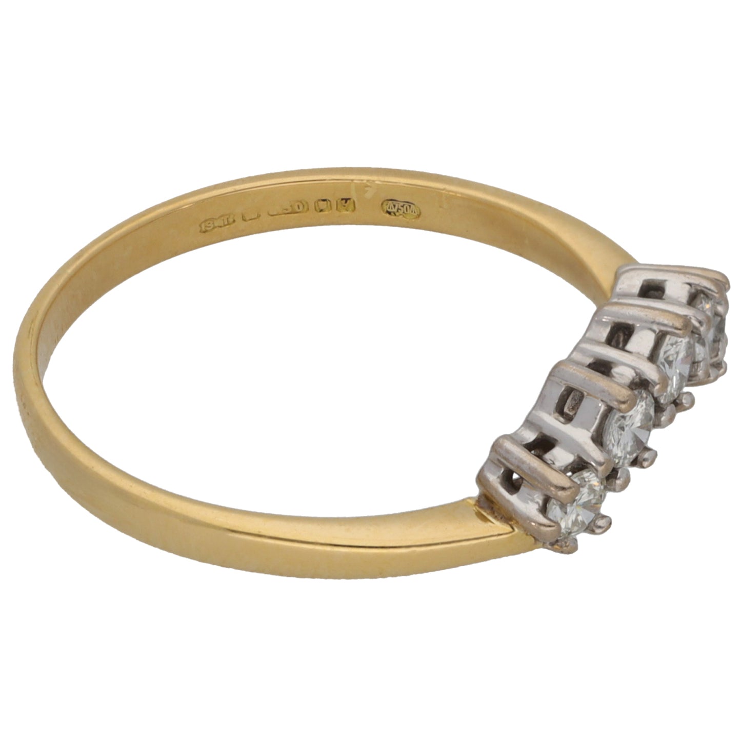 18ct Gold 0.46ct Diamond Half Eternity Ring Size S