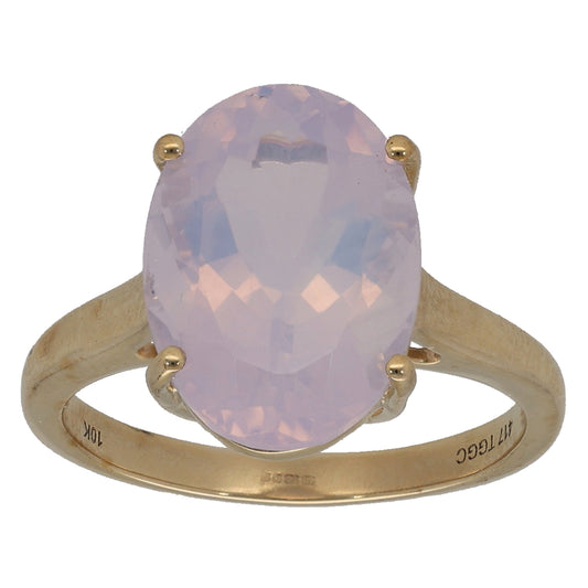 9ct Gold Quartz Single Stone Ring Size N