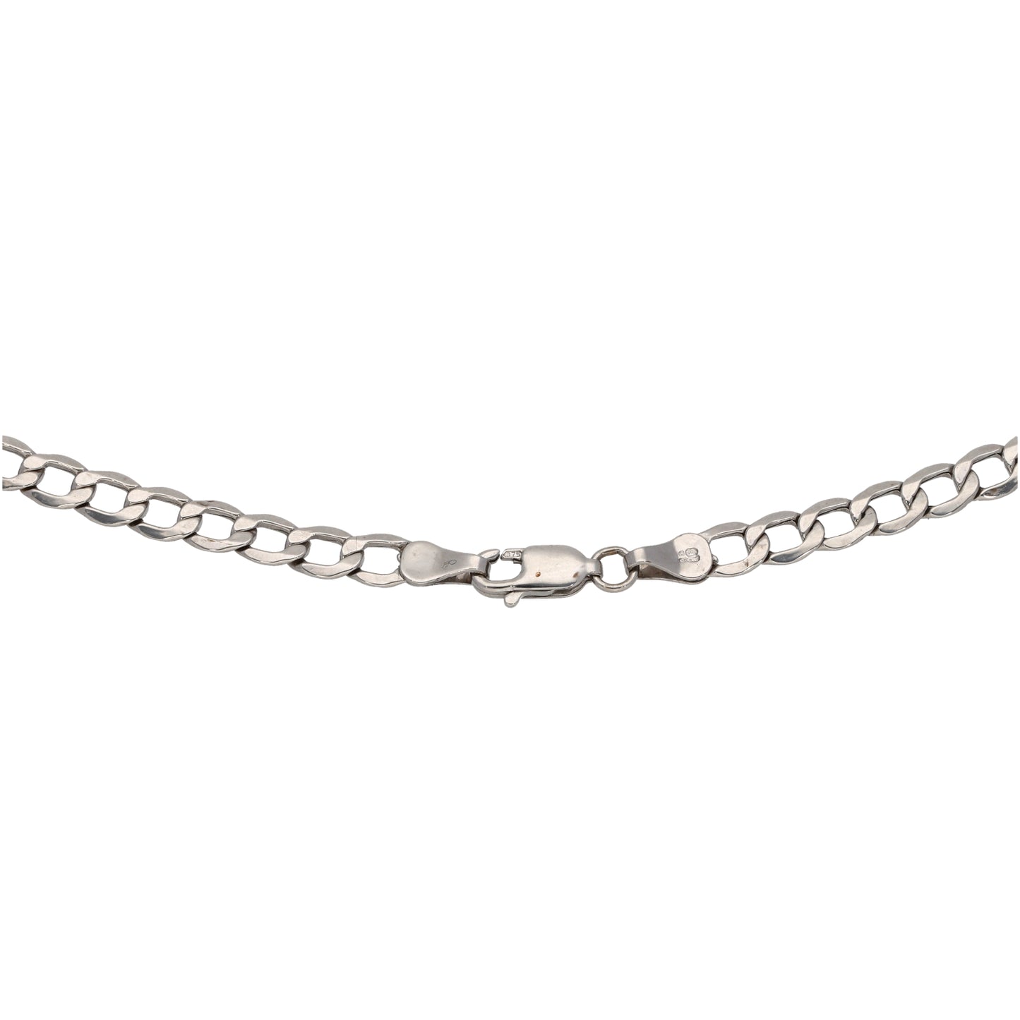 9ct White Gold Curb Chain 18"