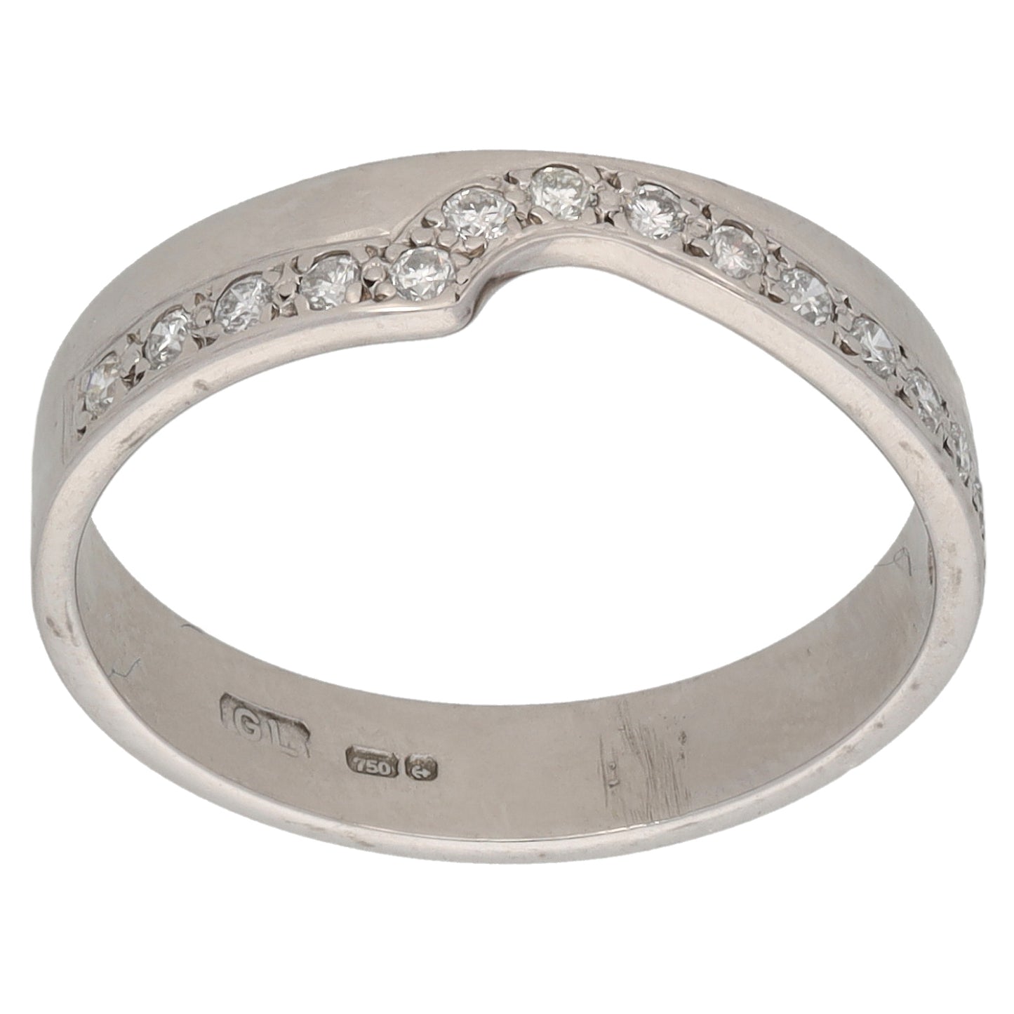 18ct White Gold 0.30ct Diamond Alternative Ring Size N