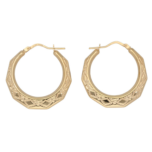 New 9ct Gold Ladies Creole Earrings