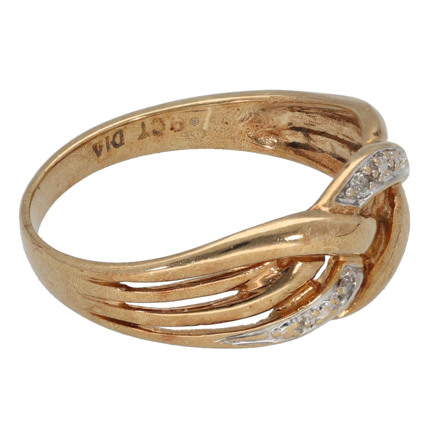 9ct Gold 0.01ct Diamond Dress/Cocktail Ring Size N