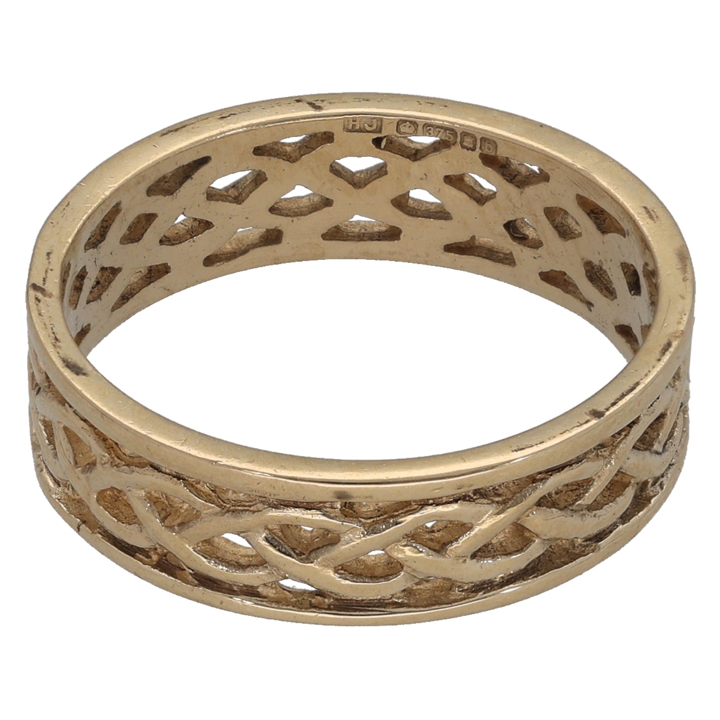 9ct Gold Patterned Wedding Ring Size O