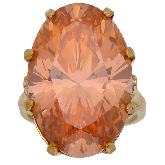 9ct Gold Cubic Zirconia Single Stone Ring Size N
