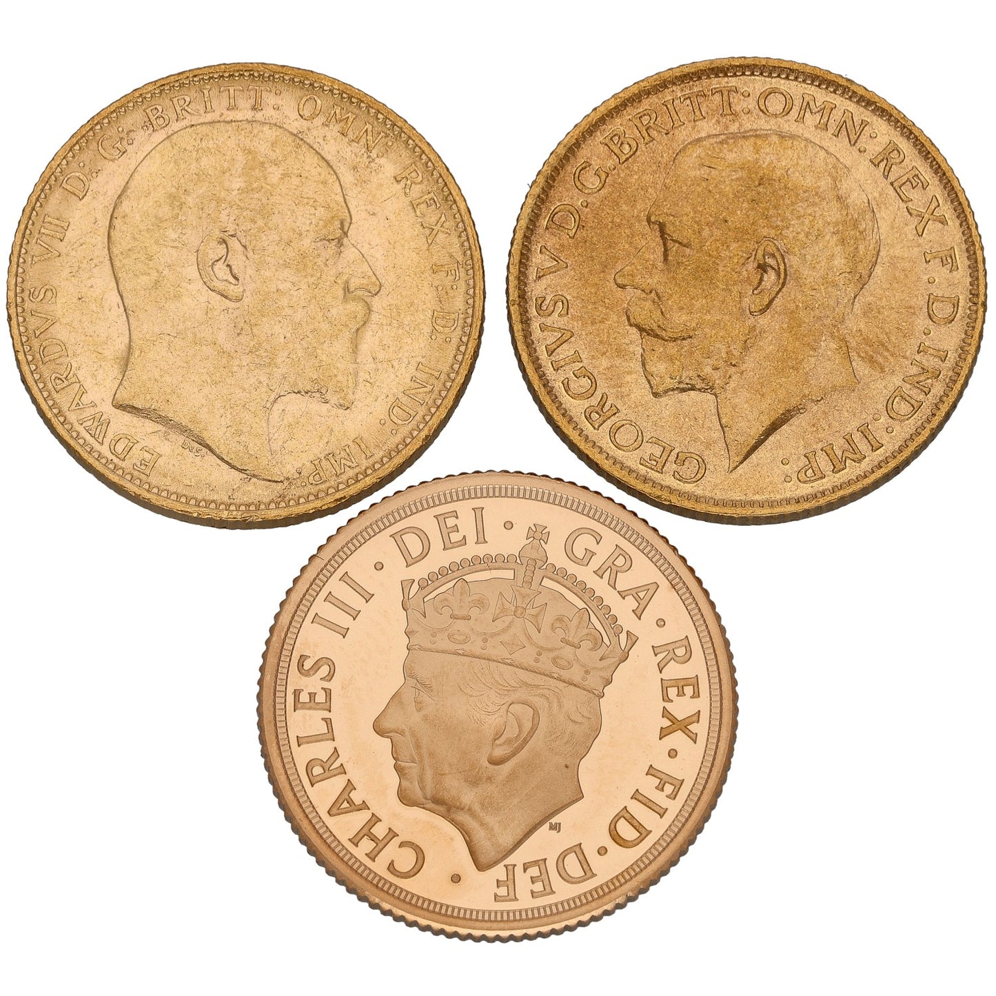 22ct Gold Three Kings Sovereign Coin Set