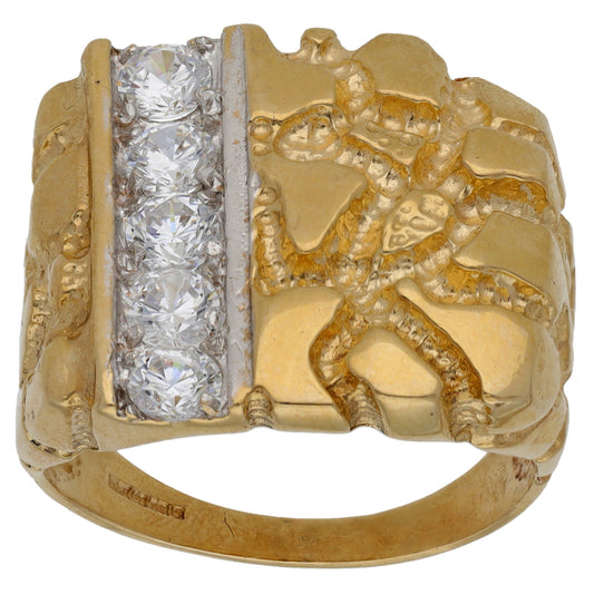 9ct Gold Cubic Zirconia Alternative Ring Size V