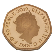 Load image into Gallery viewer, 22ct Gold Queen Elizabeth II Paddington at St Pauls Cathedral 50p Coin 2019
