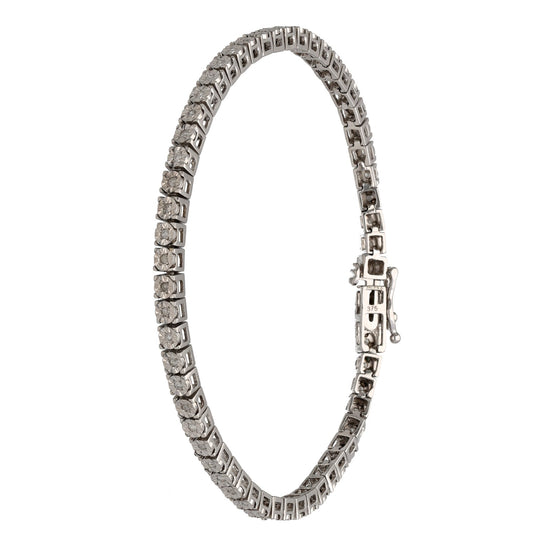 9ct White Gold 0.57ct Diamond Line/Tennis Bracelet