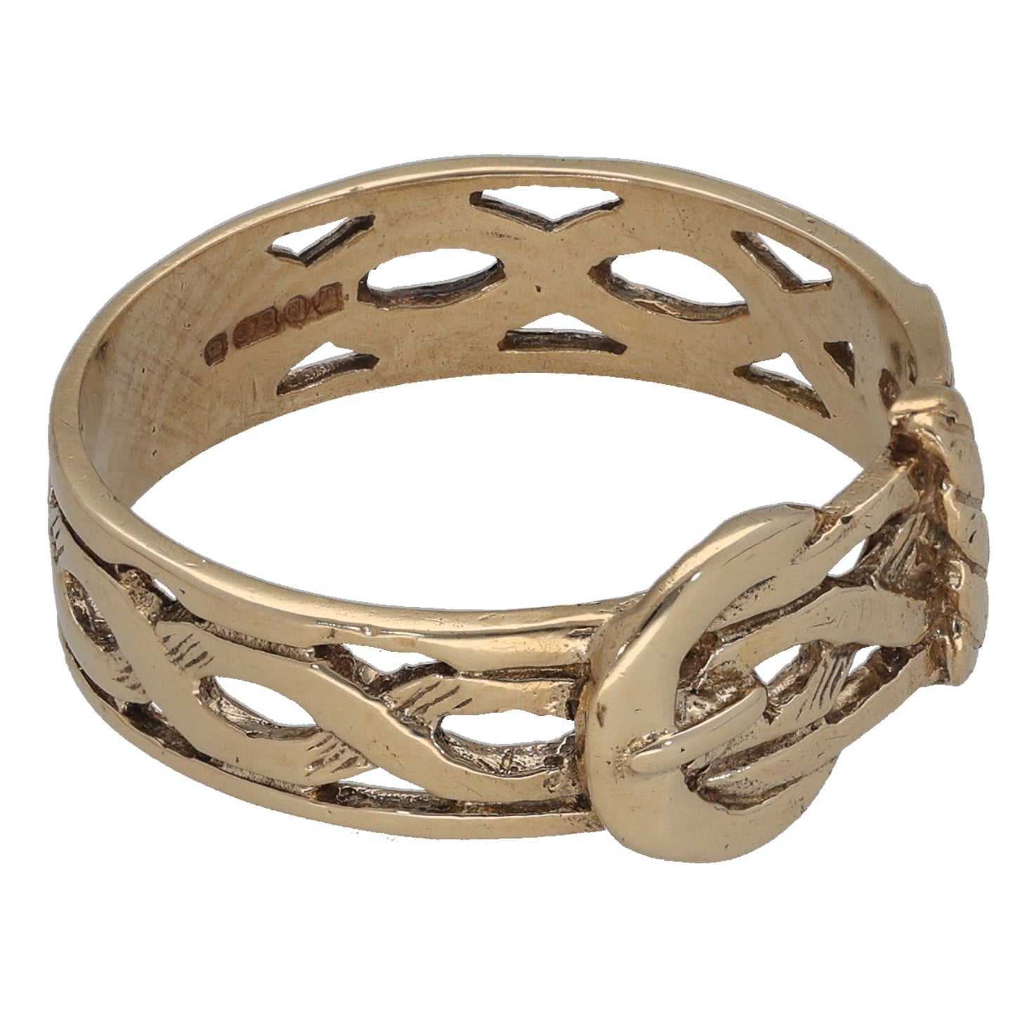 9ct Gold Buckle Ring Size R