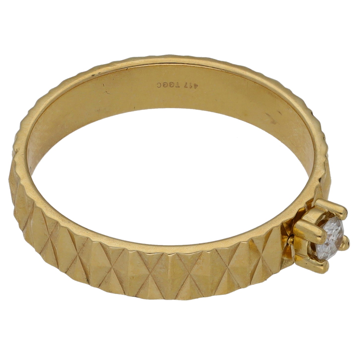 9ct Gold 0.10ct Diamond Solitaire Ring Size P