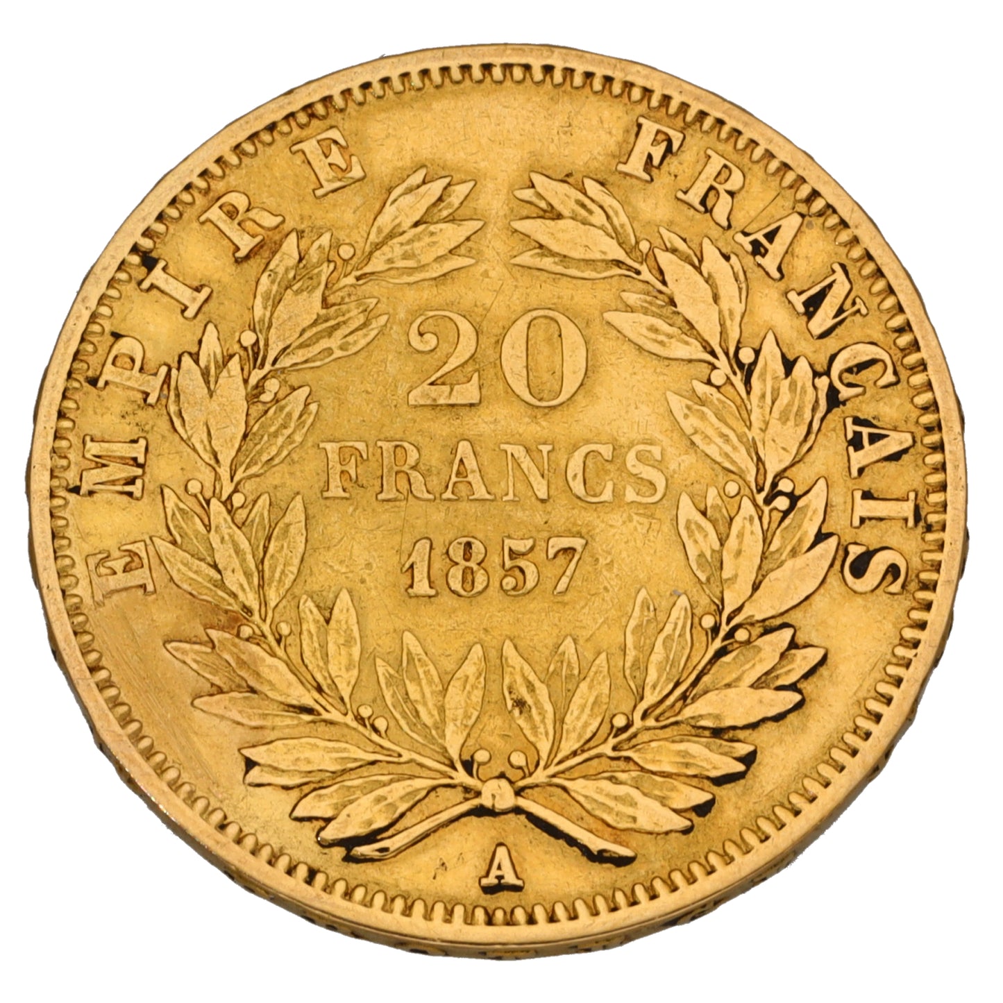 22ct Gold French 20 Francs Coin 1857