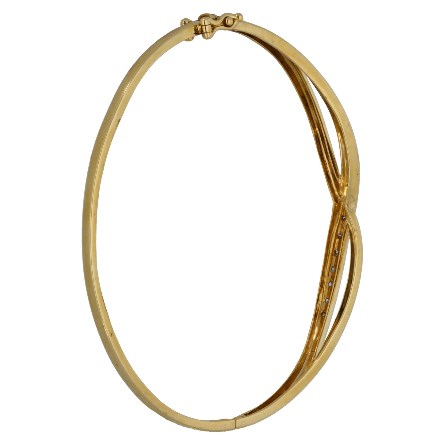 9ct Gold 0.075ct Diamond Hinged/Clasp Bangle