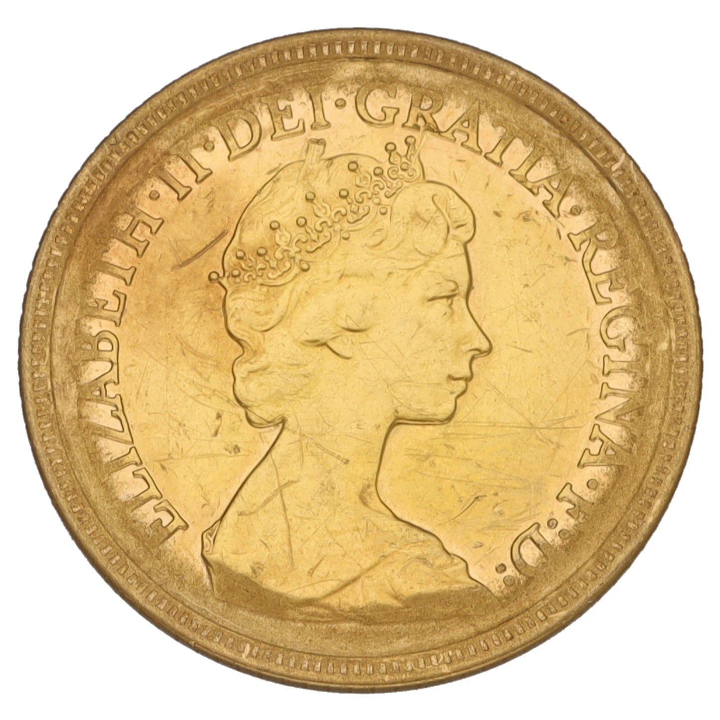 22ct Gold Queen Elizabeth II Half Sovereign Coin 1982