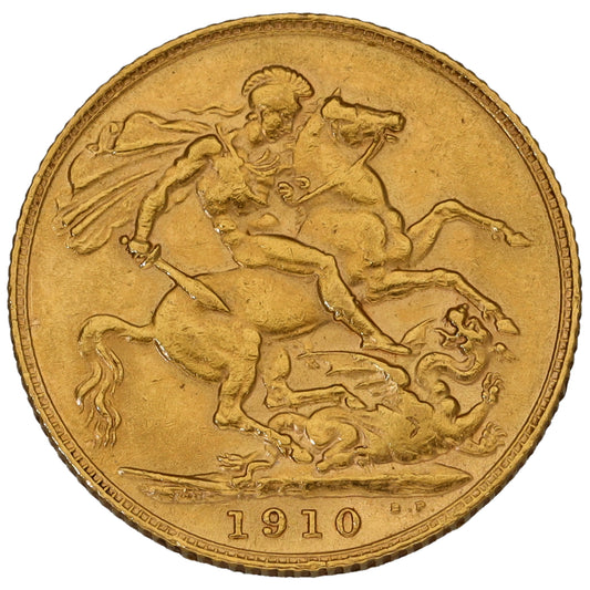 22ct Gold King Edward VII Full Sovereign Coin 1910