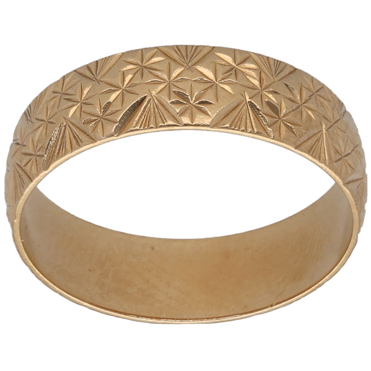 9ct Gold Patterned Wedding Ring Size M