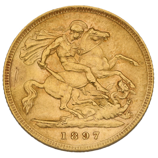 22ct Gold Queen Victoria Half Sovereign Coin 1897